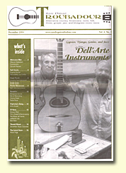 San Diego Troubadour issue featuring Dell' Arte Instruments